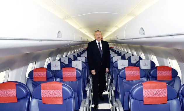 Президент Алиев на борту Buta Airways